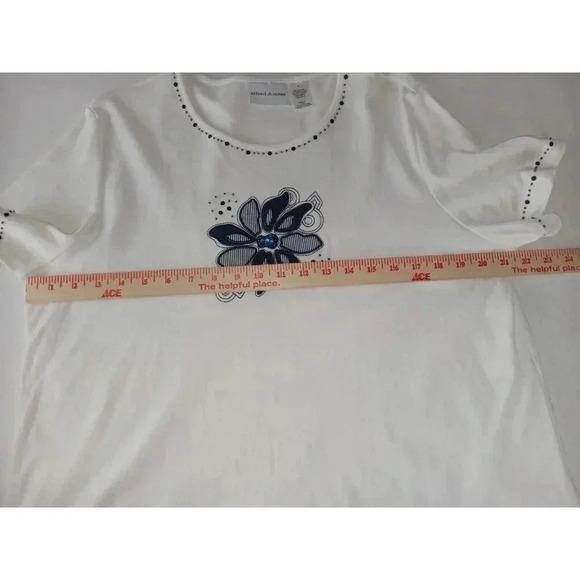 Alfred Dunner Womens Floral  Two Piece Blouse Set Long Sleeve sz Jacket 16 Top L - Picture 5 of 16